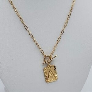 NEW! Leave Your Mark Chain Necklace with Letter 𝑨 Pendant